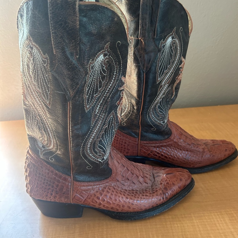 Brown and Black Western Cowboy Boots